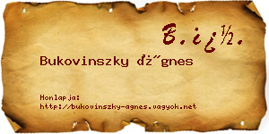 Bukovinszky Ágnes névjegykártya