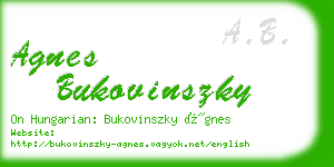 agnes bukovinszky business card